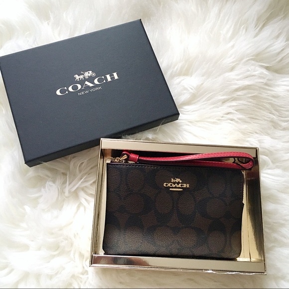 COACH Signature Canvas Corner Zip Wristlet - Picture 2 of 6